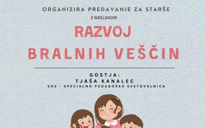 Začasno odpovedano predavanje “Razvoj bralnih veščin”